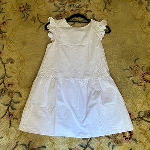 Anthropologie Maeve white poplin ruffle dress XXSP